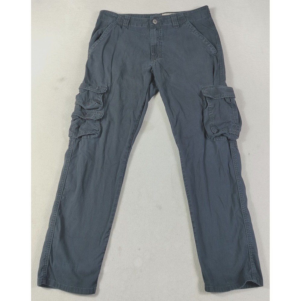 Wrangler Cargo Pants Mens 32 Blue Regular Taper Stretch Canvas 112326301